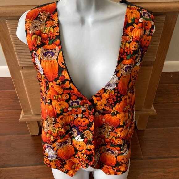 111 Main Fun Halloween Fall Waistcoat Vest Medium - Picture 1 of 5